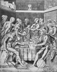 Agrippa instruerar sina elever matematiskt, 1553, 1936