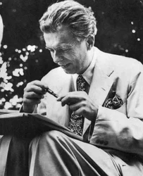 Aldous Leonard Huxley 1894-1963, engelsk essäist och romanförfattare, c1950-talet
