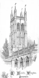 Alla helgons kyrka. Wrington. Somersetshire, ca 1850-talet