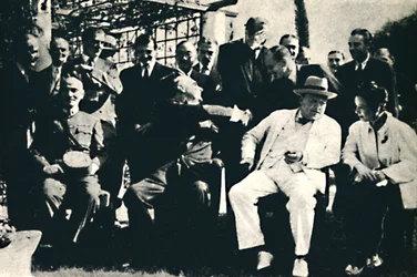 De allierade ledarna överlägger i Kairo, november 1943, 1945.