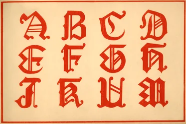 Alfabet, bokstäverna A-M, versaler