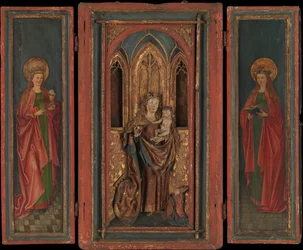 Altar Shrine med Madonna och barn med donator, sista kvartalet 1400-talet.