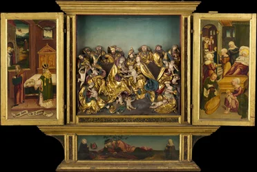 Altartavla med scener ur Jungfruns liv, tyska, 1548.