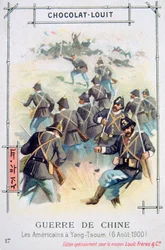 Amerikanska armén vid Yang-Tsoum, Kina, Boxer Rebellion, 6 augusti 1900