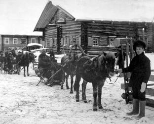 Amerikanskt infanteri nära Arkhangel, Ryssland, december 1918.
