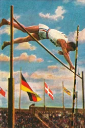 Den amerikanske stavhopparen Sabin Carr, 1928.