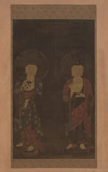 Amitabha och Kshitigarba, första hälften av 1300-talet.