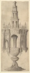 En arkitektonisk monstrans, ca. 1530-40.