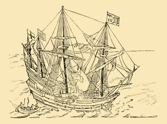 An English Ship in the Armada Fight, c1930.