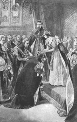 An Investiture of the Order of the Garter av drottning Victoria, c1830-talet, 1901.