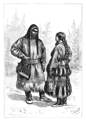 Ett par Ostyak, Asien, 1895