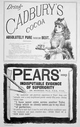 En reklamsida i julen, 1890.