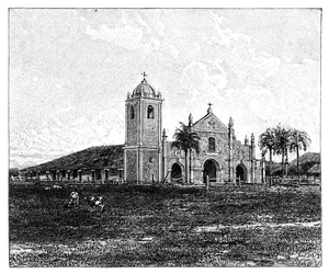 En gammal jesuitkyrka, Pirayu, Paraguay, 1895