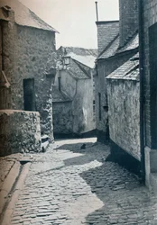 En gammal del av St Ives, Cornwall, planerad som ett slumrensningsområde, 1935