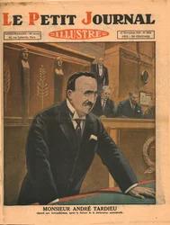 André Tardieu svarar på frågor, 1929.