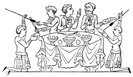 Anglosaxare vid middagen, 1910