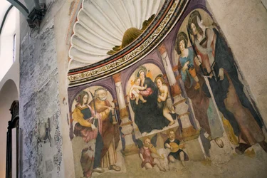 Aosta, Italien. St Lucias altare. Färsk.
