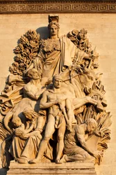 Triumfbågen-skulptur: Triumfen av Antoine Etex (1810), Paris, Frankrike