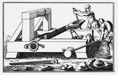 Arkimedes belägringskatapult. Ur Polybios Historier, 1727