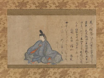 Ariwara Narihira 825-880... Fujifusa version av Trettiosex odödliga poeter, 1:a hälften av 1400-talet.