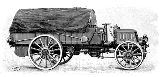 Armélastbil av Daimler, med 4-cylindrig 12 hk motor, 1904