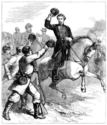 General McClellans ankomst till Williamsburg, Virginia, 1862 c1880