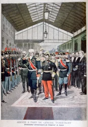 Ankomst av general Tchertkoff Chertkov, rysk ambassadör i Frankrike, Paris, 1895