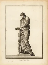 Asclepius, grekisk medicingud med ormflätad stav