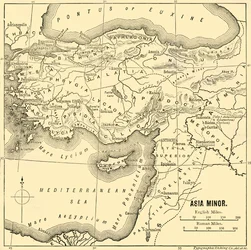 Mindre Asien - karta, 1890