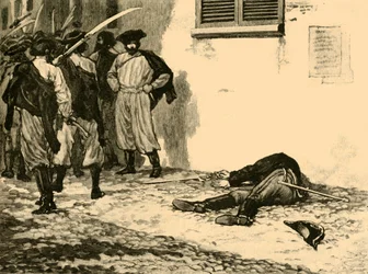 Mordet på greve Franz Philipp von Lamberg, Budapest, Ungern, 1848, ca 1890