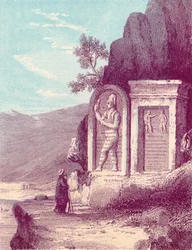 Assyrisk skulptur vid Nahr El Kelb eller Dog River, c1800-talet.
