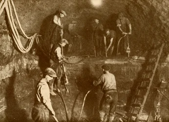 At Work on the New Mersey Tunnel, c1930.