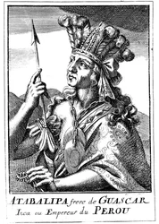 Atahualpa d1553, sista inkakejsaren av Peru, 1686