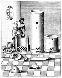 Athanor eller Slow Harry, en självmatande ugn som håller en konstant temperatur, 1683