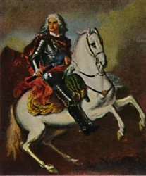 August den Starke 1670-1733. - Målning av Silvestre, 1934.