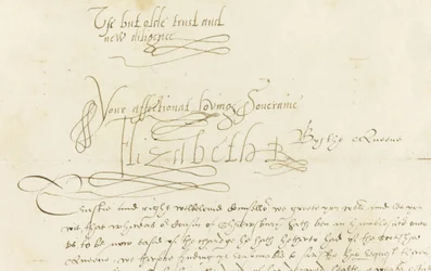Autografbrev av drottning Elizabeth I till Mary, Queen of Scots, 1584