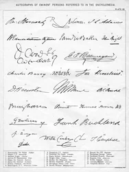 Autografer av framstående personer, 1800-talet