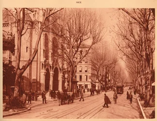 Avenue de la Victoire och Notre-Dame-kyrkan, Nice, 1930.