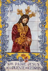 Azulejo mosaikpanel på Plaza de San Francisco Malaga Spanien