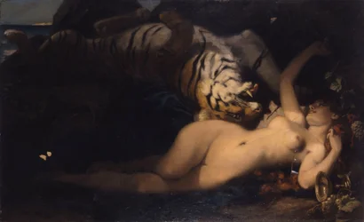 Bacchante leker med en tiger
