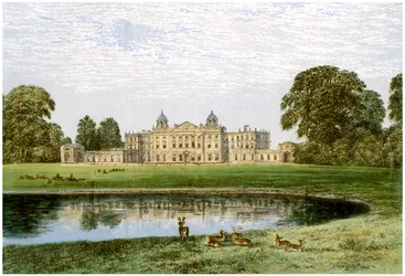 Badminton House, Gloucestershire, hem för hertigen av Beaufort, c1880