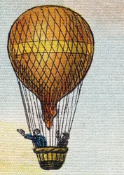 Ballong. Gravyr i "Alphabet de ma petite fille". Bernardin-Bechet och Fils, bokhandlare-förlag, Paris, omkring 1895. Okrossbart album på duk. Bibliotheque des Bebes. 12 sidor. Album innehållande en läsmetod och en illustrativ abecedary. Dämpa: