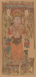 Banderoll med Bodhisattva, möjligen Mahamayuri, 900-1000-talet.