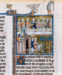 Bankett och ryttare, c1280-1290