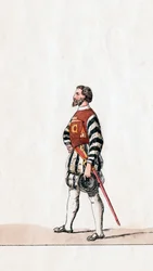Baron, kostymdesign för Shakespeares pjäs, Henry VIII, 1800-talet