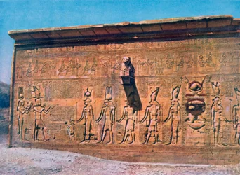 Basrelief av Cleopatra, Caesarion, Hathors tempel, Dendara i Egypten, 1900-talet