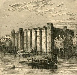 Baynards Castle, från en vy publicerad 1790, 1897.