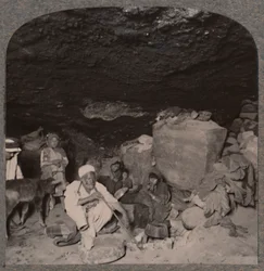 Beduinbor i grottorna i sina grottor, ca 1900