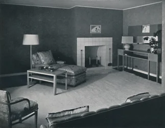 Sovrum i herr Anatole Litvaks hus i Saint Monica, Kalifornien, 1942
