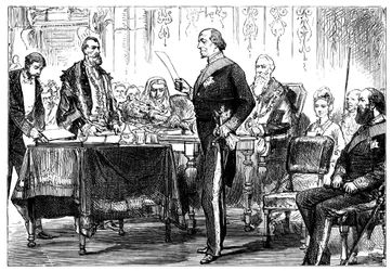 Benjamin Disraeli 1808-1881 fick Londons frihet, 1878